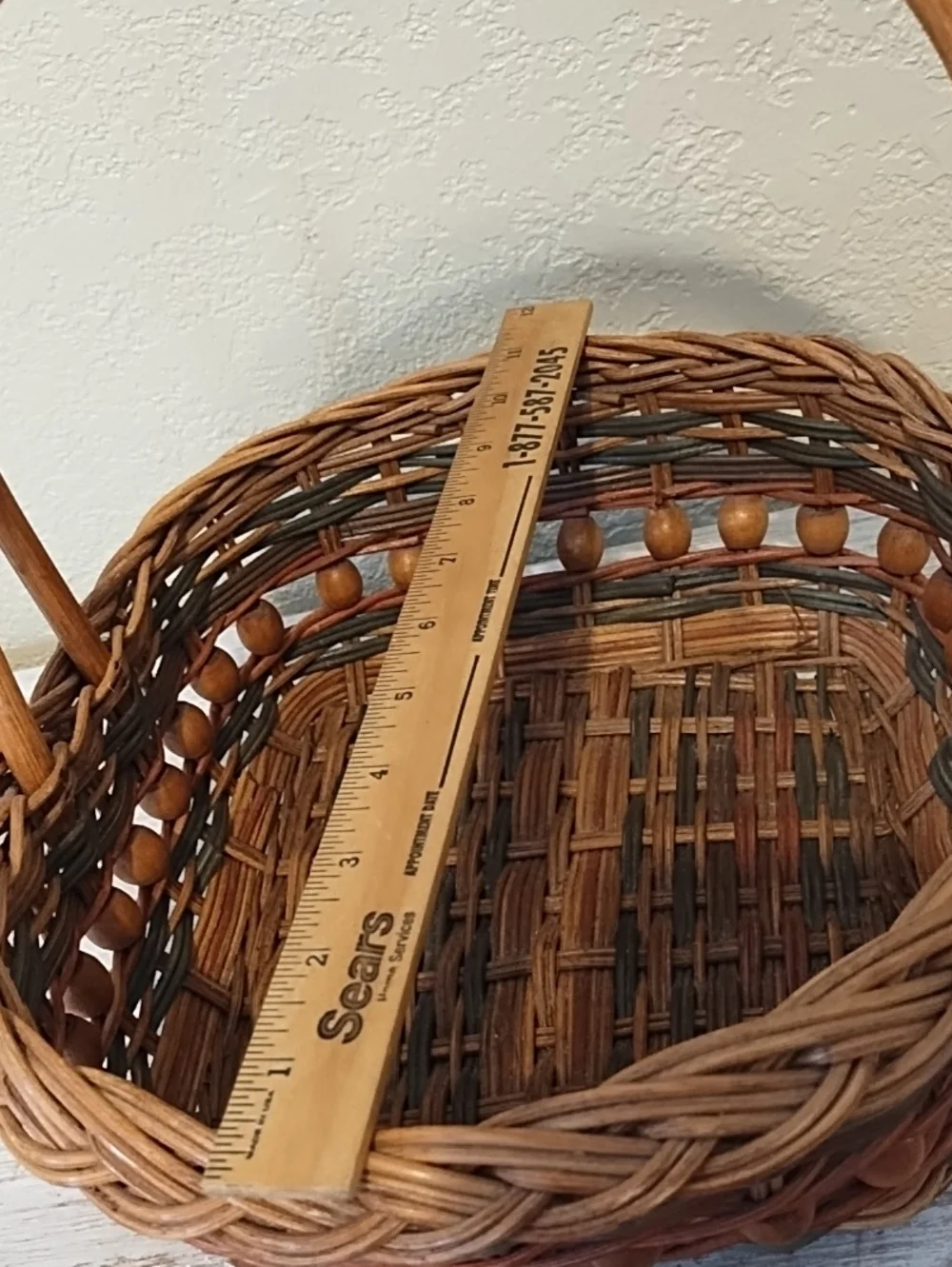 Woven Rattan Basket with Double Handles - Brown Candle Holder